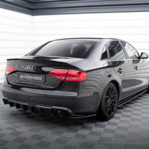 Дифузьор maxton design за задна стандартна броня на audi a4 b8 седан, комби 2007 2011, черен лак